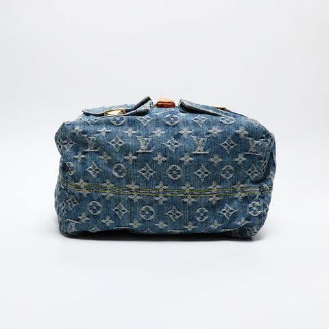LOUIS VUITTON 2006 Monogram Denim Sac Ad GM Backpack  Daypack blue WS20065