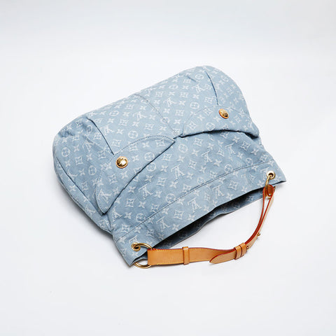 LOUIS VUITTON 2011 Monogram Denim Daily GM Shoulder Bag blue WS20069