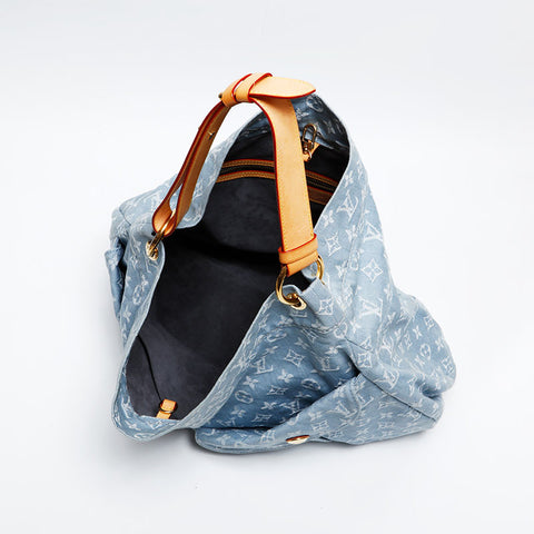 LOUIS VUITTON 2011 Monogram Denim Daily GM Shoulder Bag blue WS20069