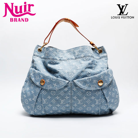 LOUIS VUITTON 2011 Monogram Denim Daily GM Shoulder Bag blue WS20069