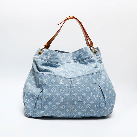 LOUIS VUITTON 2011 Monogram Denim Daily GM Shoulder Bag blue WS20069