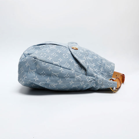 LOUIS VUITTON 2011 Monogram Denim Daily GM Shoulder Bag blue WS20069