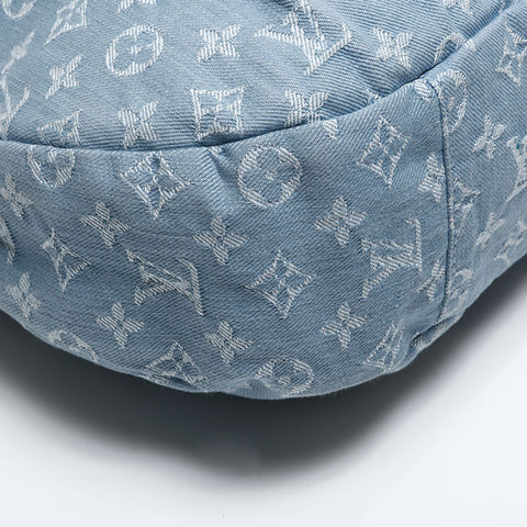 LOUIS VUITTON 2011 Monogram Denim Daily GM Shoulder Bag blue WS20069