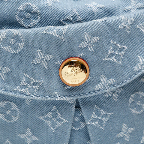 LOUIS VUITTON 2011 Monogram Denim Daily GM Shoulder Bag blue WS20069