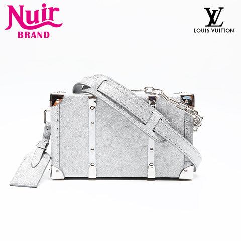 ルイ・ヴィトン LOUIS VUITTON ダミエ グリッター ウォレット・トランク ショルダーバッグ シルバー WS20070