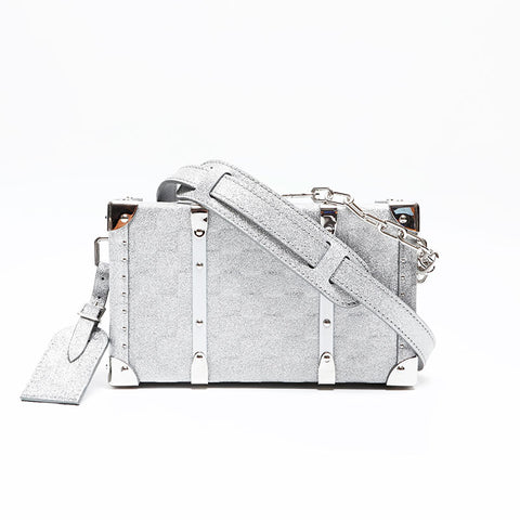 ルイ・ヴィトン LOUIS VUITTON ダミエ グリッター ウォレット・トランク ショルダーバッグ シルバー WS20070