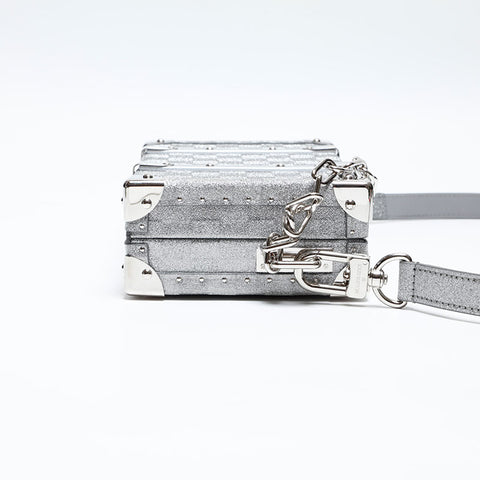 ルイ・ヴィトン LOUIS VUITTON ダミエ グリッター ウォレット・トランク ショルダーバッグ シルバー WS20070