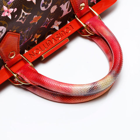LOUIS VUITTON 2008 Monogram Watercolor Papillon Handbag Red WS20081