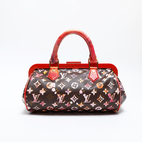 LOUIS VUITTON 2008 Monogram Watercolor Papillon Handbag Red WS20081