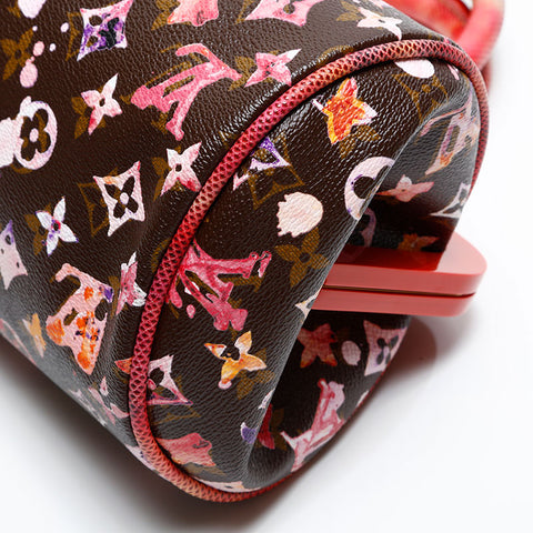 LOUIS VUITTON 2008 Monogram Watercolor Papillon Handbag Red WS20081