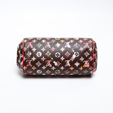 LOUIS VUITTON 2008 Monogram Watercolor Papillon Handbag Red WS20081