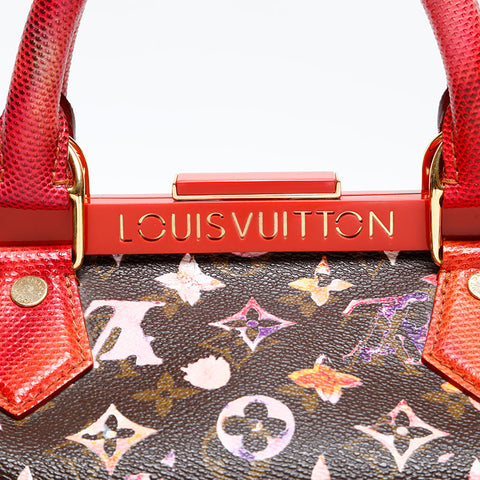 LOUIS VUITTON 2008 Monogram Watercolor Papillon Handbag Red WS20081