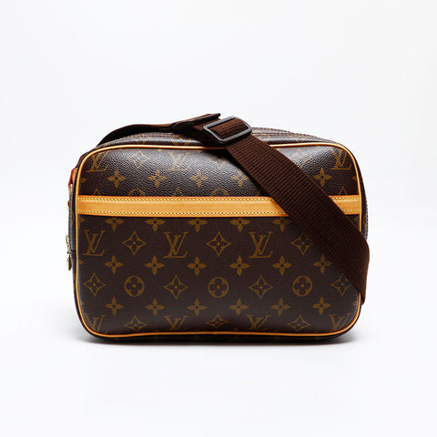 LOUIS VUITTON 2005 Monogram Reporter PM Shoulder Bag Brown WS20083