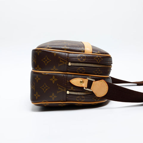LOUIS VUITTON 2005 Monogram Reporter PM Shoulder Bag Brown WS20083