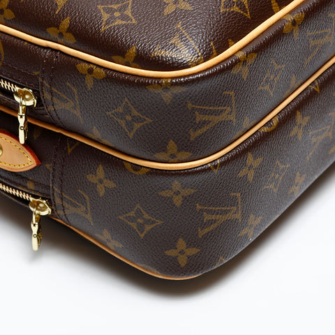 LOUIS VUITTON 2005 Monogram Reporter PM Shoulder Bag Brown WS20083
