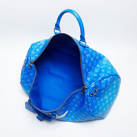 LOUIS VUITTON 2020 Monogram Cloud Keepall Bandouliere 50 Boston bag blue WS20089