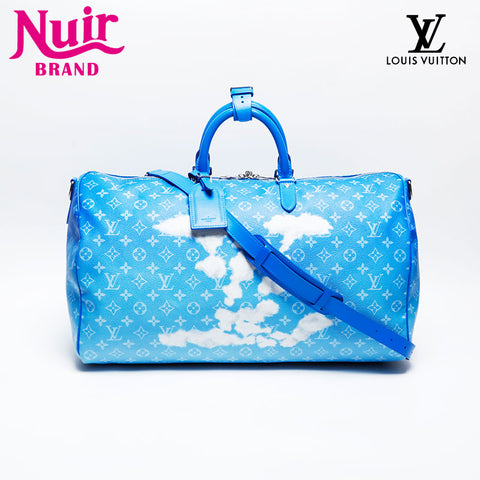 LOUIS VUITTON 2020 Monogram Cloud Keepall Bandouliere 50 Boston bag blue WS20089