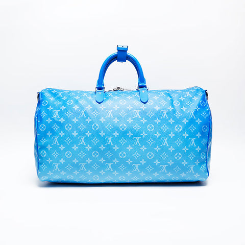 LOUIS VUITTON 2020 Monogram Cloud Keepall Bandouliere 50 Boston bag blue WS20089