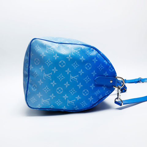 LOUIS VUITTON 2020 Monogram Cloud Keepall Bandouliere 50 Boston bag blue WS20089