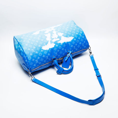 LOUIS VUITTON 2020 Monogram Cloud Keepall Bandouliere 50 Boston bag blue WS20089