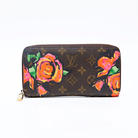 LOUIS VUITTON 2019 Monogram Rose Zippy Purse Brown WS20092