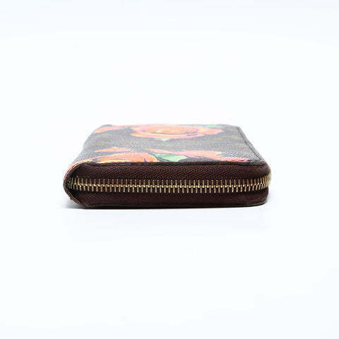 LOUIS VUITTON 2019 Monogram Rose Zippy Purse Brown WS20092