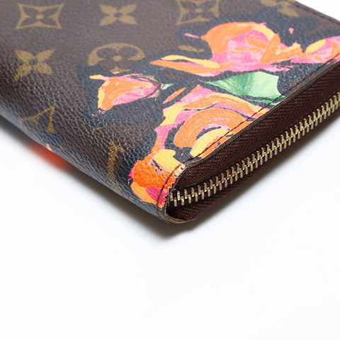 LOUIS VUITTON 2019 Monogram Rose Zippy Purse Brown WS20092