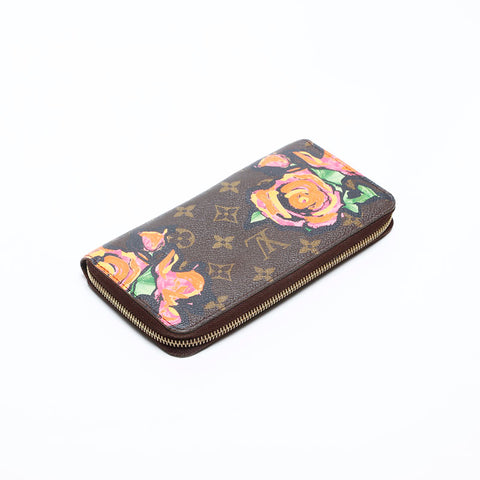 LOUIS VUITTON 2019 Monogram Rose Zippy Purse Brown WS20092