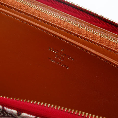 LOUIS VUITTON 2020 Monogram 1854 Jacquard Zippy Purse Red WS20093