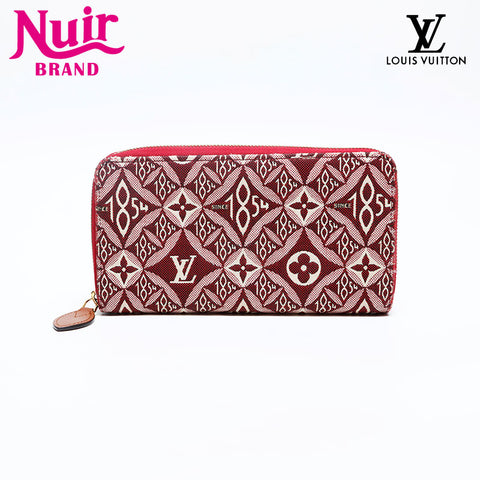 LOUIS VUITTON 2020 Monogram 1854 Jacquard Zippy Purse Red WS20093