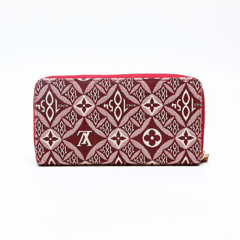 LOUIS VUITTON 2020 Monogram 1854 Jacquard Zippy Purse Red WS20093
