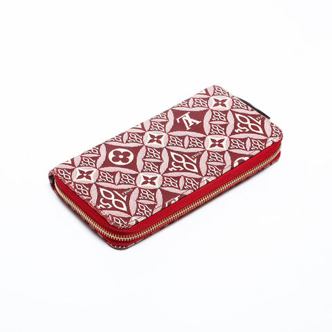 LOUIS VUITTON 2020 Monogram 1854 Jacquard Zippy Purse Red WS20093