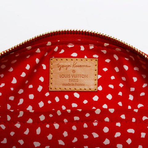 LOUIS VUITTON 2012 Vernis Dot Infinity Yayoi Kusama Papillon Shoulder Bag Red yellow WS20096