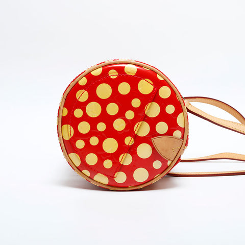 LOUIS VUITTON 2012 Vernis Dot Infinity Yayoi Kusama Papillon Shoulder Bag Red yellow WS20096