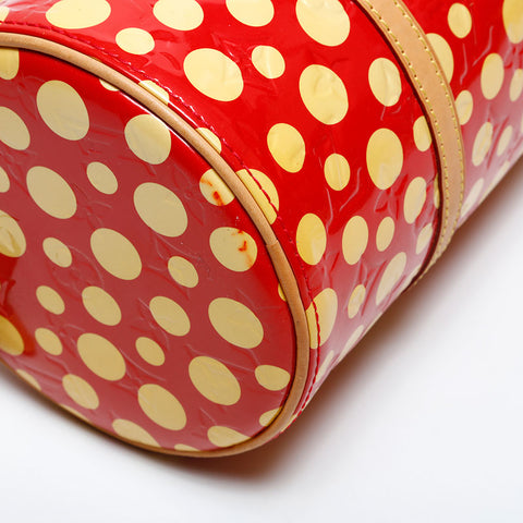 LOUIS VUITTON 2012 Vernis Dot Infinity Yayoi Kusama Papillon Shoulder Bag Red yellow WS20096
