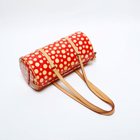 LOUIS VUITTON 2012 Vernis Dot Infinity Yayoi Kusama Papillon Shoulder Bag Red yellow WS20096