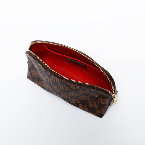 LOUIS VUITTON 2014 Damier Pochette Cosmetic PM Pouch Brown WS20098