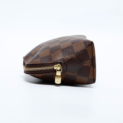 LOUIS VUITTON 2014 Damier Pochette Cosmetic PM Pouch Brown WS20098