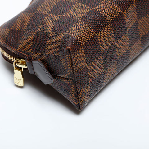 LOUIS VUITTON 2014 Damier Pochette Cosmetic PM Pouch Brown WS20098