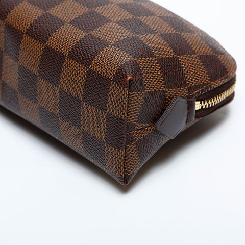 LOUIS VUITTON 2014 Damier Pochette Cosmetic PM Pouch Brown WS20098