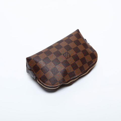 LOUIS VUITTON 2014 Damier Pochette Cosmetic PM Pouch Brown WS20098