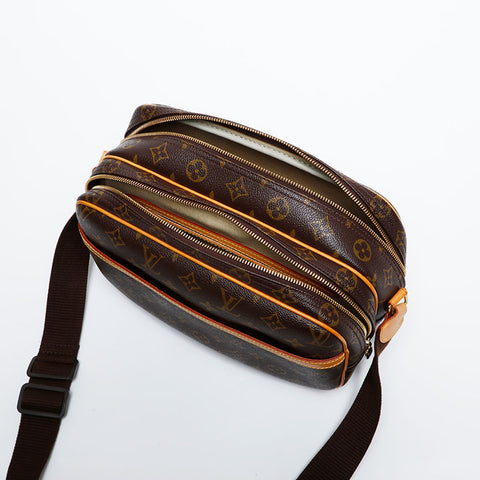 LOUIS VUITTON 2003 Monogram Reporter PM Shoulder Bag Brown WS20100