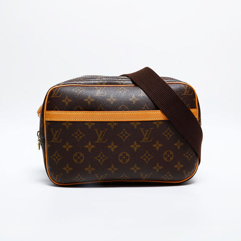 LOUIS VUITTON 2003 Monogram Reporter PM Shoulder Bag Brown WS20100