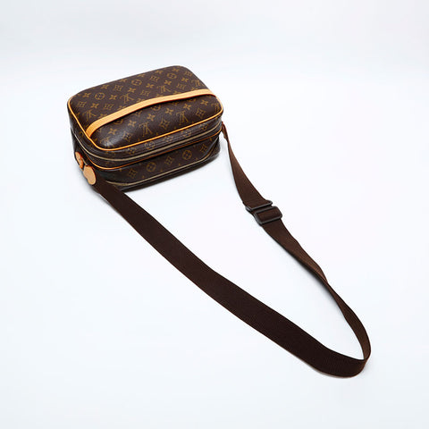 LOUIS VUITTON 2003 Monogram Reporter PM Shoulder Bag Brown WS20100