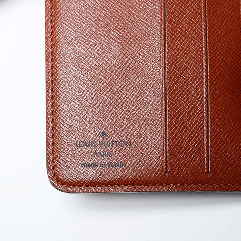 LOUIS VUITTON 2003 Monogram Compact Zip Bifold Wallet Brown WS20104
