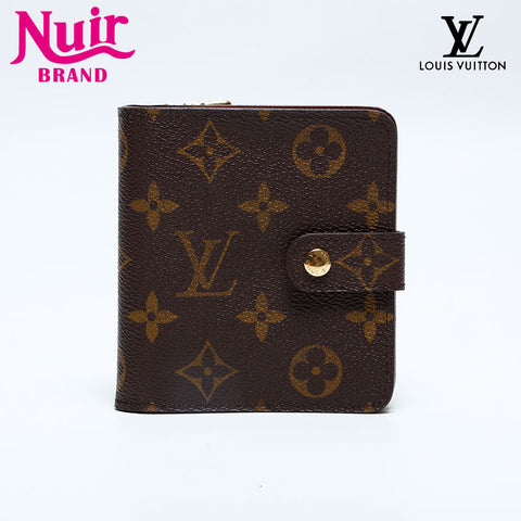 LOUIS VUITTON 2003 Monogram Compact Zip Bifold Wallet Brown WS20104