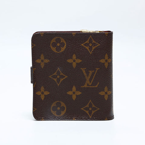 LOUIS VUITTON 2003 Monogram Compact Zip Bifold Wallet Brown WS20104