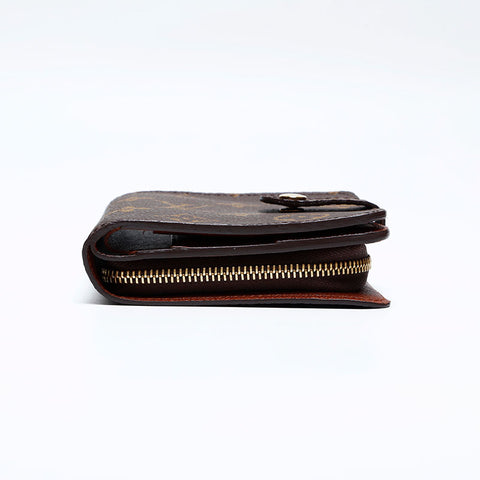 LOUIS VUITTON 2003 Monogram Compact Zip Bifold Wallet Brown WS20104