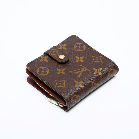 極美品 ルイ・ヴィトン LOUIS VUITTON 2003年製 モノグラム コンパクトジップ 二つ折り財布 ブラウン WS20104