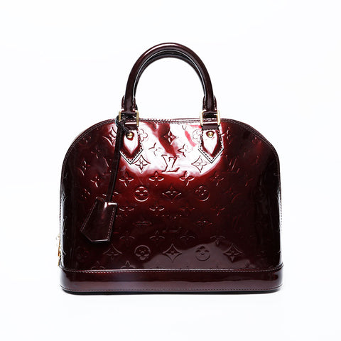 LOUIS VUITTON 2012 Monogram Vernis Alma PM Handbag purple WS20106